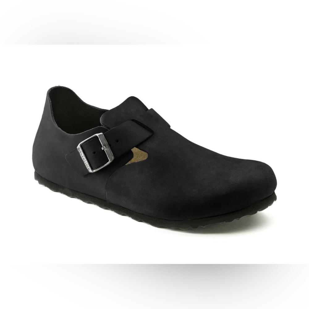 Black Birkenstock Buckle Slip-On Shoes